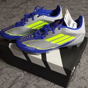 Adidas F50 Cleats in Blue and Neon Yellow